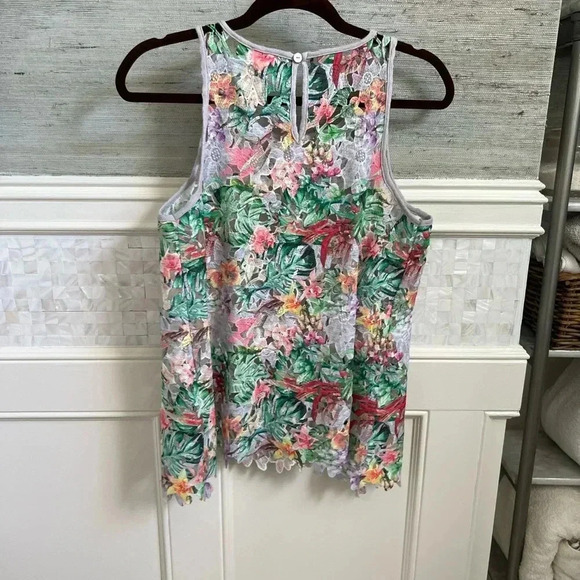 Anthropologie inari fiore floral cut out tank top sleeveless medium colorful - Picture 13 of 16